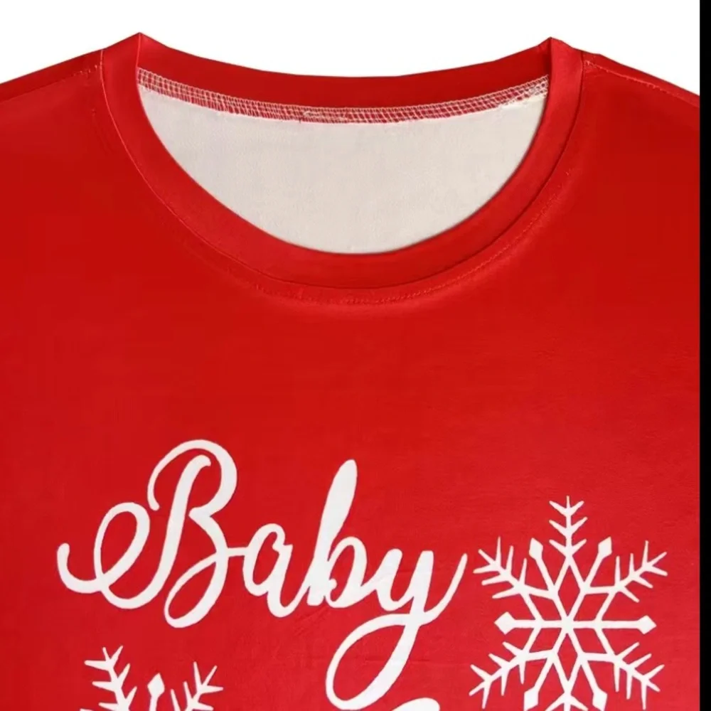 Woman’s Christmas “Baby it’s Cold Outside” striped sleeves Top. Size: Various - Picture 3 of 7